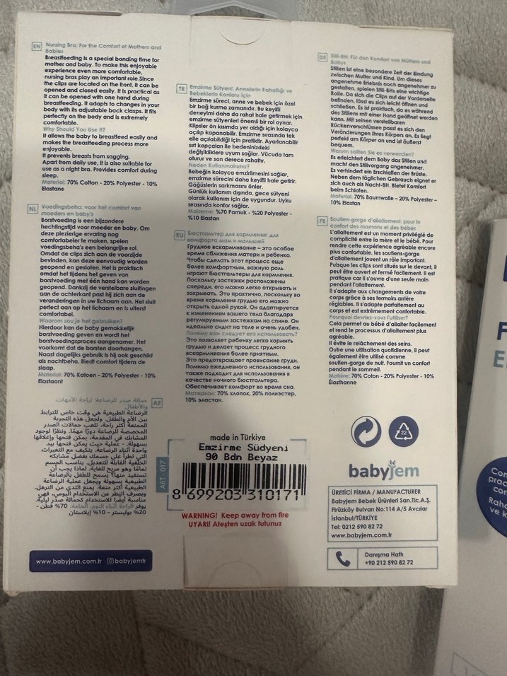 Babyjem Beyaz Emzirme Sütyeni - Görsel 2