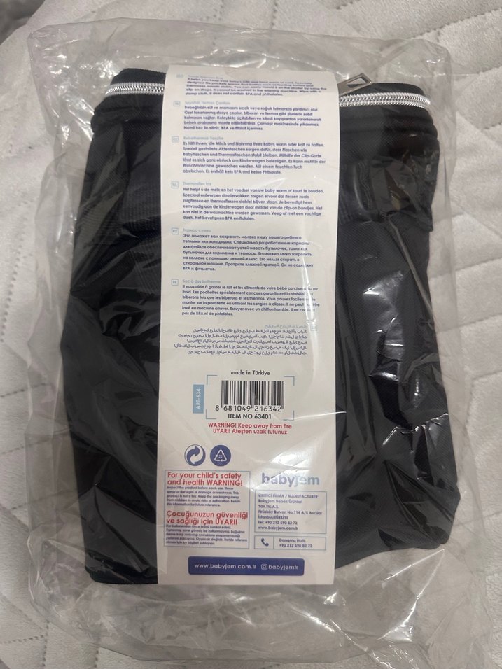 Babyjem Siyah Seyahat Termos Çantası - Görsel 2