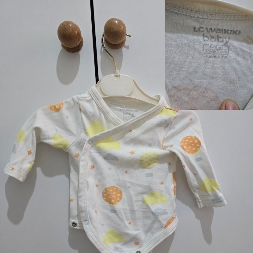 Bebek Kız Uzun Kollu Düğmeli Batik Body - Görsel 2