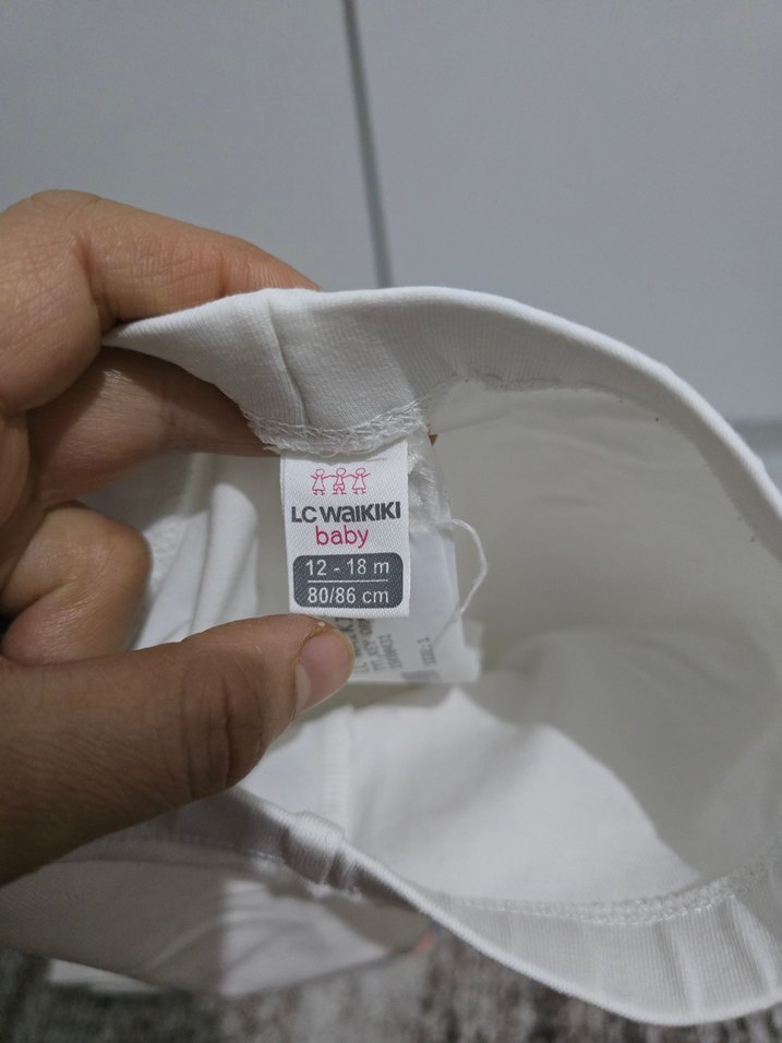 Kız Çocuk Desenli Beyaz Pamuklu Tayt - Görsel 3