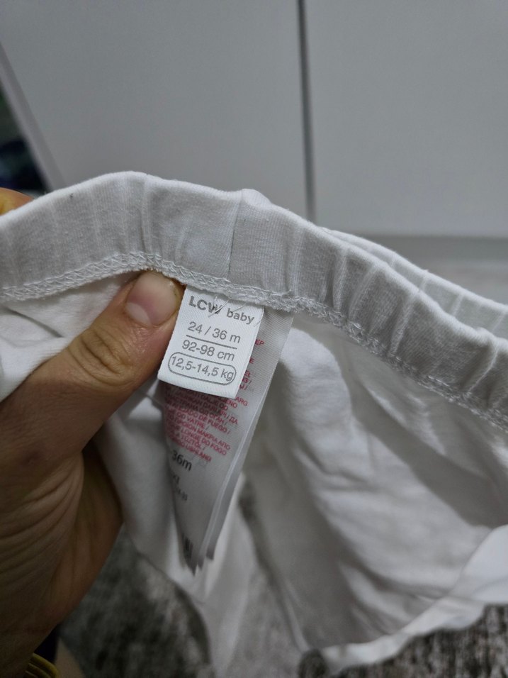 Kız Çocuk Desenli Beyaz Pamuklu Tayt - Görsel 4