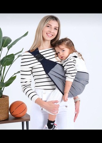 Gri Bebek Kanguru Sling - Görsel 7