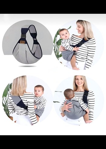 Gri Bebek Kanguru Sling - Görsel 2