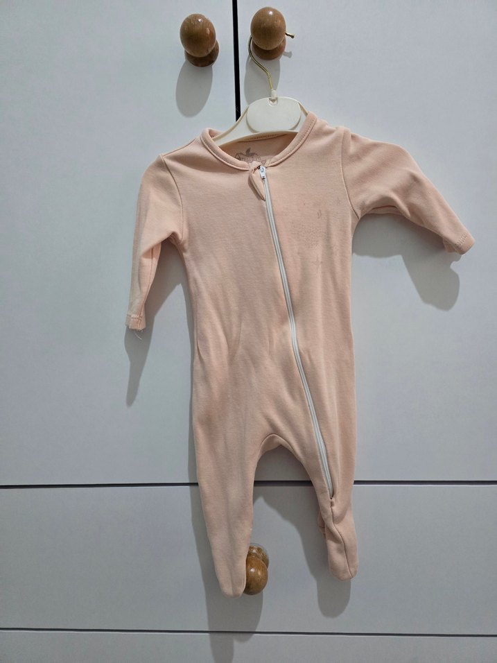 Gri Örgü Bebek Tulum, Uzun Kollu, Nakışlı - Görsel 3