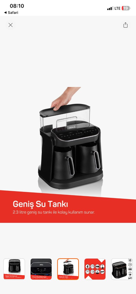 Okka Grandio Duo Çift Demlikli Türk Kahvesi Makinesi - Görsel 4