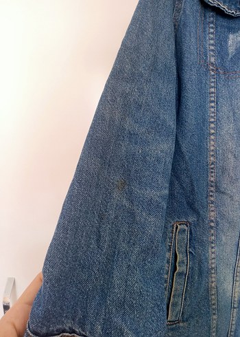 Düğmeli Mavi Kadın Denim Ceket - Görsel 3