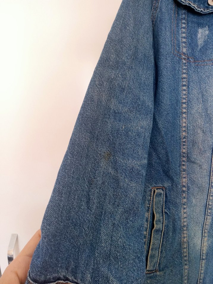 Düğmeli Mavi Kadın Denim Ceket - Görsel 3