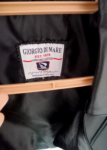 Deri Siyah Biker Ceket, Fermuarlı, Normal Boy - Görsel 5