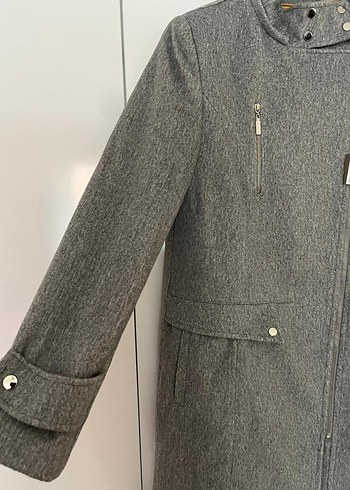 Gri Fermuarlı Kadın Kaban - Görsel 3