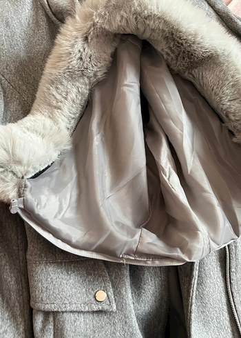 Gri Fermuarlı Kadın Kaban - Görsel 9