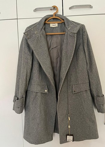 Gri Fermuarlı Kadın Kaban - Görsel 4