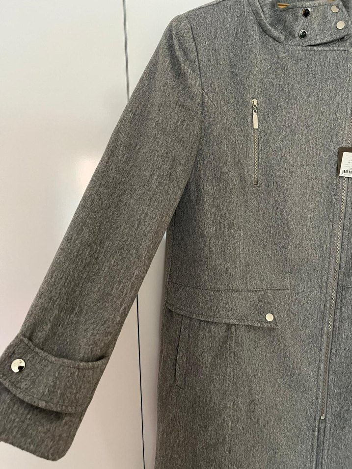 Gri Fermuarlı Kadın Kaban - Görsel 3