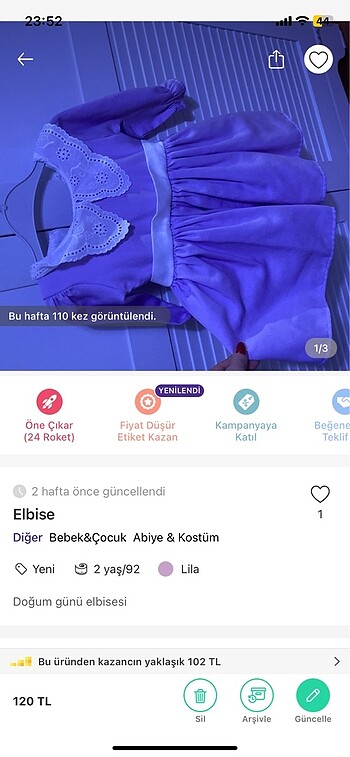 Bebek parti elbise