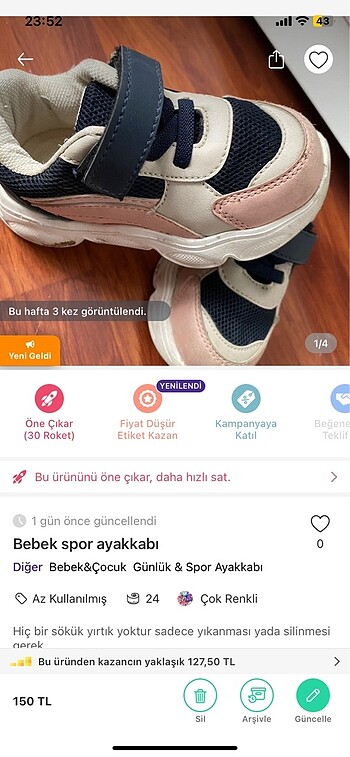 Bebek spor ayakkabı