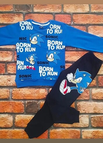 Sonic Unisex The Hedgehod Desenli takımı 