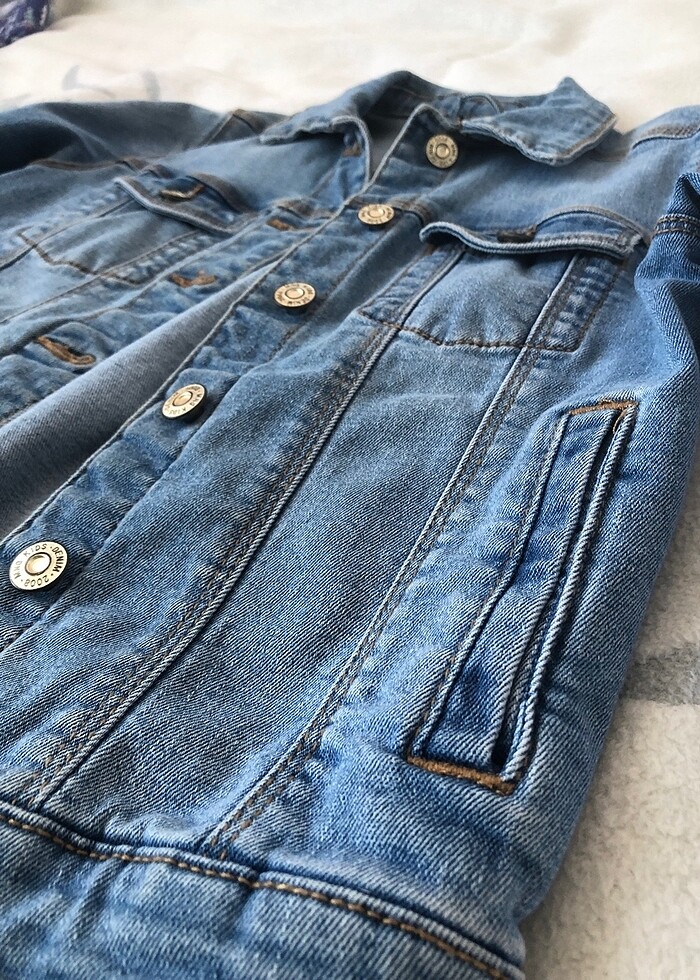 Mango Kız Çocuk Kot Mont - Görsel 2