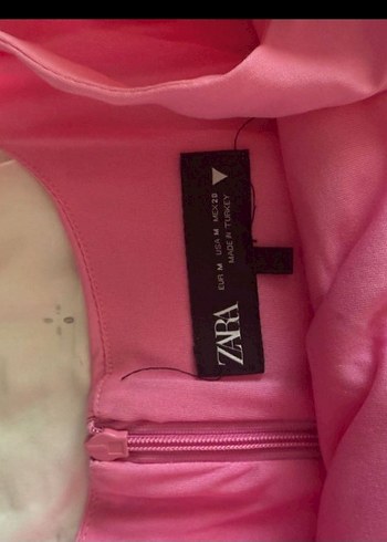 Zara Pembe Pilili Mini Elbise