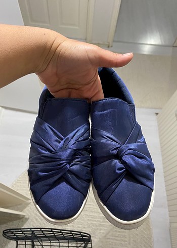 Deichmann Sik Ve Rahat Lacivert Saten Slip On Ayakkabi
