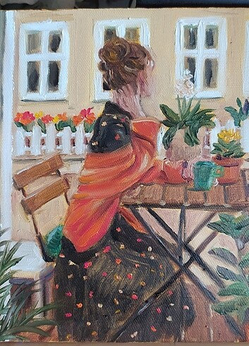 20×20cm Tuval üzerine yağlı boya tablo 