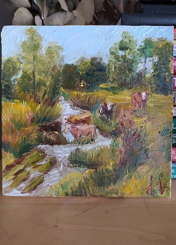 20×20cm Tuval üzerine yağlı boya tablo 