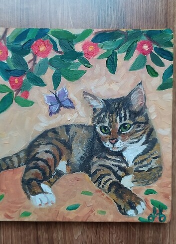 20×20cm Tuval üzerine yağlı boya tablo 