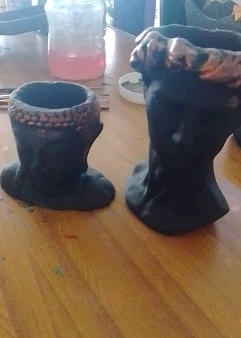 Beden Siyah Yüz Figürlü Dekoratif Saksılar