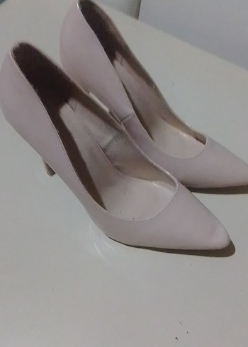 Diğer Bej Saten Stiletto Kadın Topuklu Ayakkabı