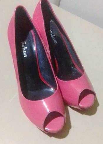 Pembe Rugan Stiletto Kadın Topuklu Ayakkabı