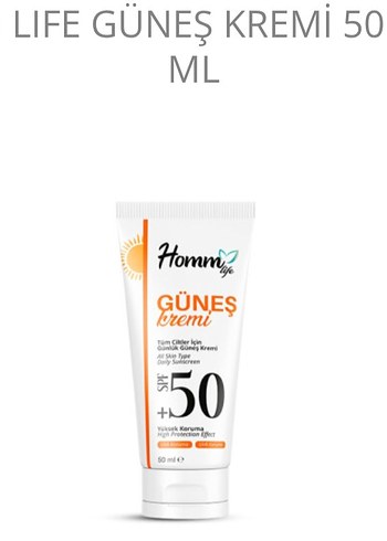 Homm Life Güneş Kremi SPF 50 50 ml
