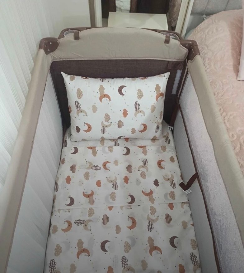 Bej Desenli Bebek Nevresim Takımı - Görsel 2