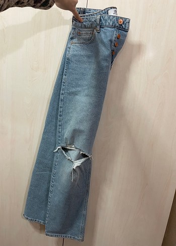 Bohem Tarzı Gri Denim Kadın Pantolon - Görsel 3