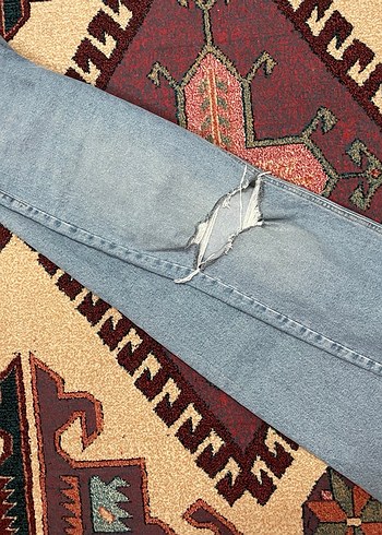 Bohem Tarzı Gri Denim Kadın Pantolon - Görsel 2