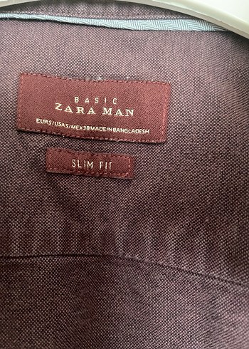 Bordo Erkek Keten Gömlek, Uzun Kollu, Düğmeli - Görsel 4