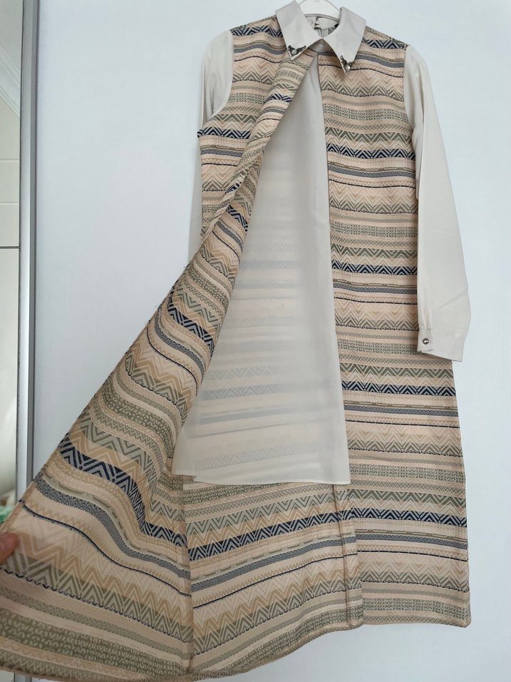 Bej Bohem Uzun Kollu tunik - Görsel 5