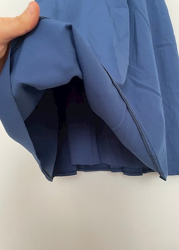 Mavi Nakışlı Uzun Kollu Kadın Elbise - Görsel 3