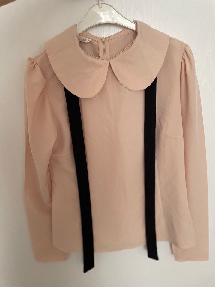 Bej Yakalı bebe yaka gömlek - Görsel 4