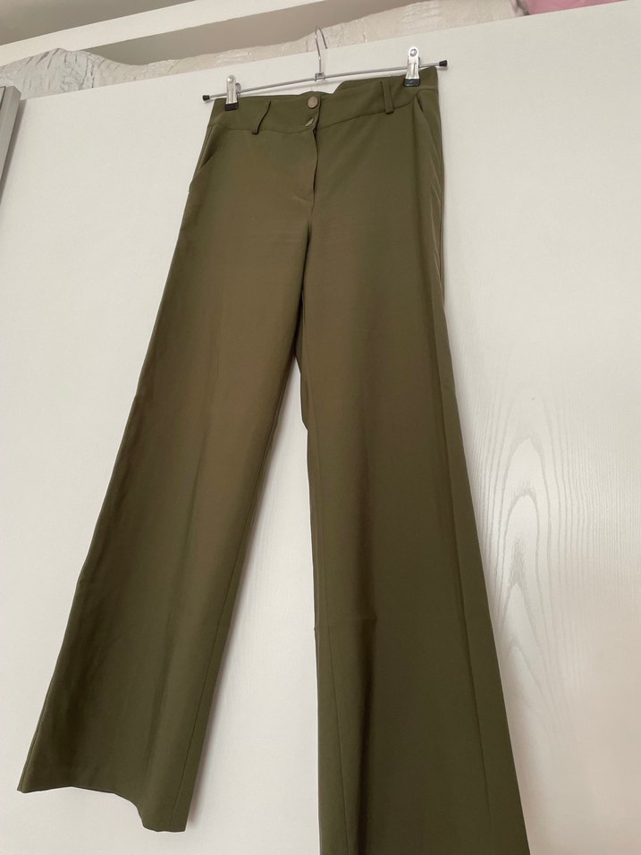 Kadın Haki Kumaş Pantolon - Görsel 2