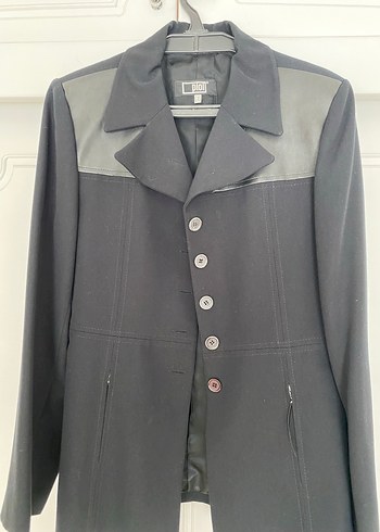Deri Detaylı Kadın Blazer Ceket