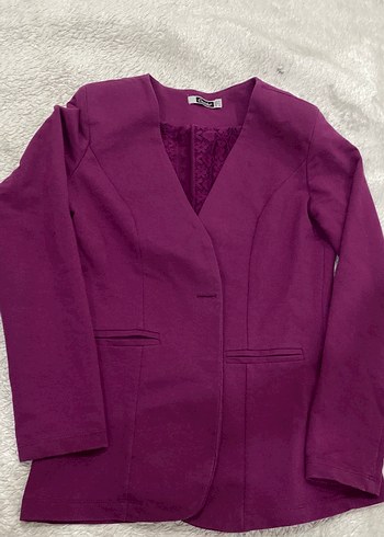 Diğer Mor Düğmeli Kadın Blazer Ceket