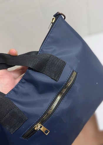 Lacivert Fermuarlı Kadın Omuz Çantası - Görsel 3