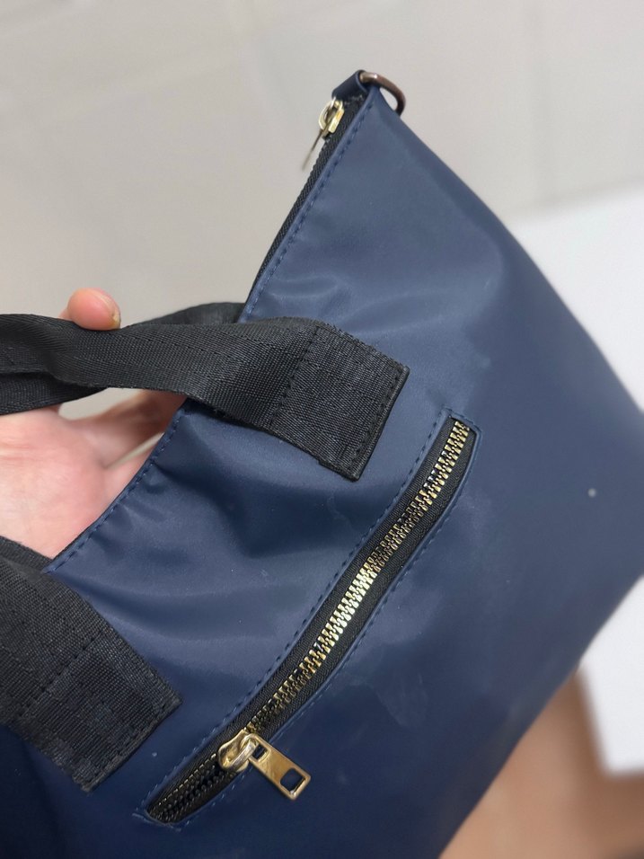 Lacivert Fermuarlı Kadın Omuz Çantası - Görsel 3