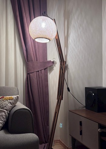 Bej hasır şapkalı lambader - Görsel 2