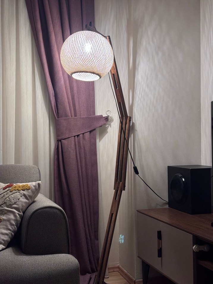 Bej hasır şapkalı lambader - Görsel 2