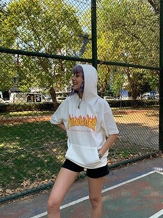 Nike amerikan vintage ateşli thrasher sweat gotik