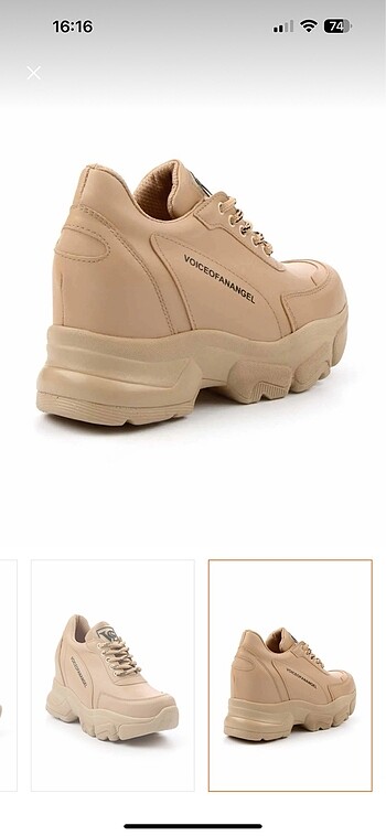 38 Beden ten rengi Renk Nude Yüksek Taban Sneaker