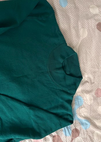 Kadın Yeşil Bisiklet Yaka İnce Kazak - Görsel 2