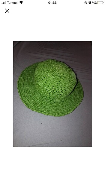 Beden Yazlık yeşil kağıt ip şapka