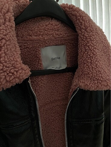 Bershka Bershka Pembe Kürklü Deri Mont