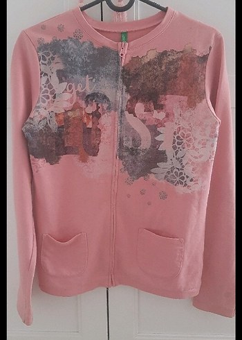 Kız Çocuk Pembe Fermuarlı Sweatshirt
