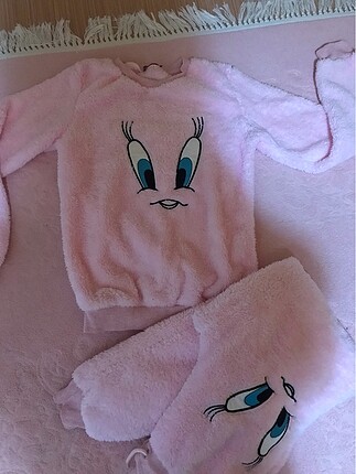 Pembe Peluş Pijama takımı